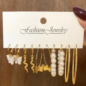 Set of 5 Traditional Stylish Oxidised Earrings For Women And Girls